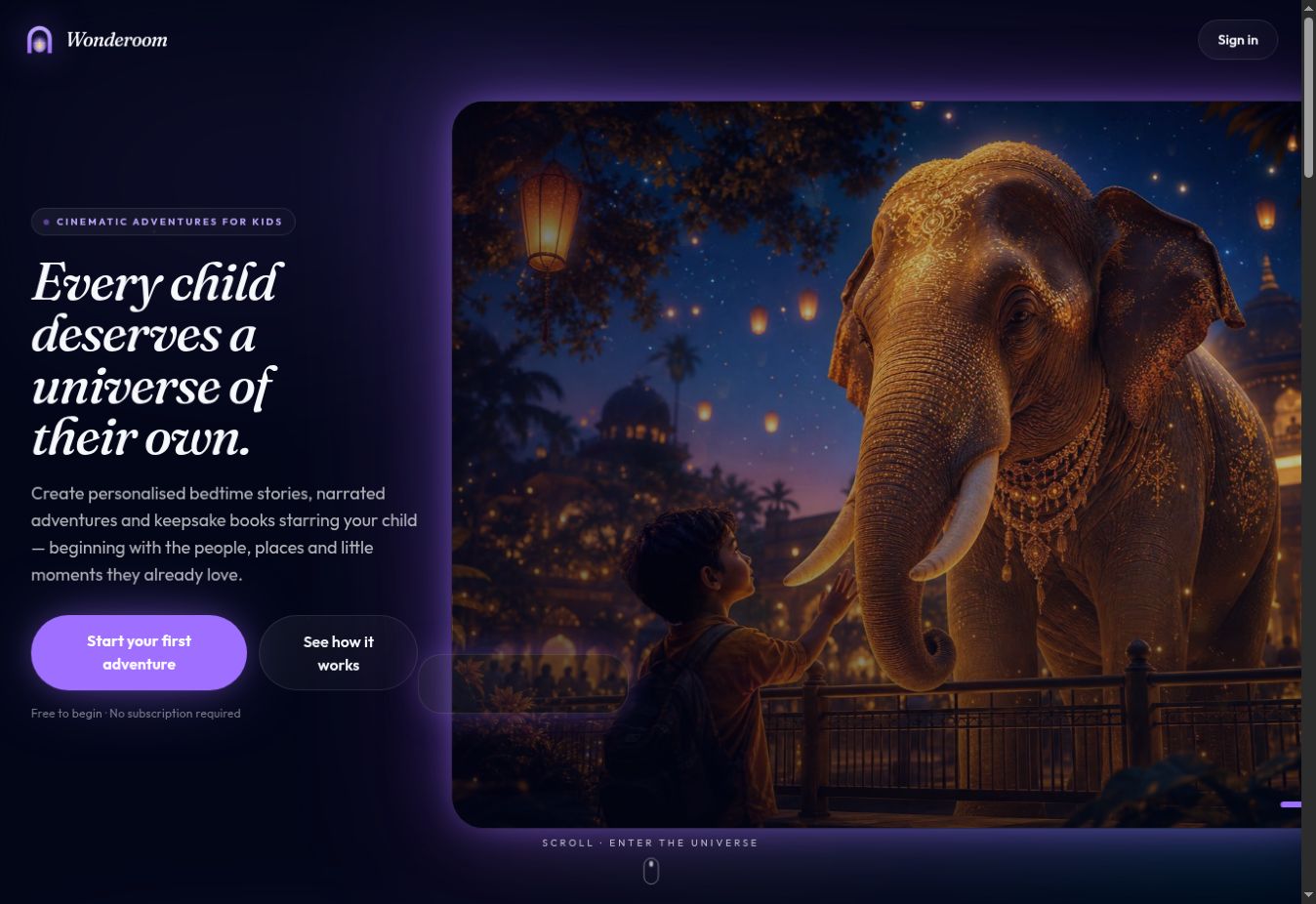 wonderoom website preview